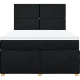 vidaXL Boxspringbett mit Matratze Schwarz 140x200 cm Stoff