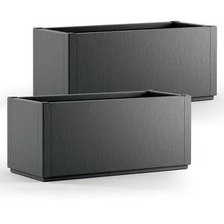 CASARIA Blumentopf Ethica 2er-Set Anthrazit Kunststoff 80x36x36cm