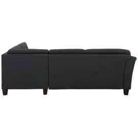 Home Affaire Ecksofa HOME AFFAIRE "Trondheim L-Form", grau (anthrazit), B:260cm H:89cm T:214cm, Struktur fein (100% Polyester);Flachgewebe (100% Polyester);Luxus-Microfaser (90% Polyester, 10% Polyamid), Sofas, Ecksofa, mit Federkern und Knopfheftung im Rücken, Füße
