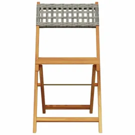 vidaXL 3-tlg. Bistro-Set Grau Poly Rattan und Massivholz