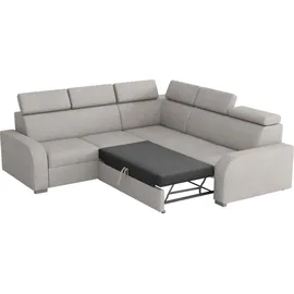 Mirjan24 Ecksofa Oslo 2rR2p, Eckcouch mit Schlaffunktion und Bettkasten, L-Form, Wohnzimmer (Farbe: Crown 16) - Grau