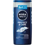 NIVEA Men Protect & Care Duschgel (250 ml), pH-hautneutrale Pflegedusche, Männer Duschgel mit natürlicher Aloe Vera für Körper, Gesicht und Haar