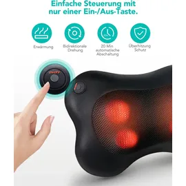 Naipo Massagekissen Shiatsu Massagegerät mit und Infrarot Wärmefunktion Grau Flauschiger Hülle