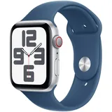 Apple Watch SE 2024 GPS + Cellular 44 mm Aluminiumgehäuse silber, Sportarmband denim S/M