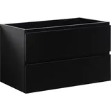 Badplaats - Waschbeckenunterschrank Angela 80cm - Mat Schwarz - Unterschrank