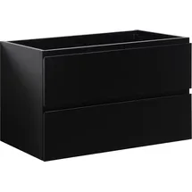 Badplaats - Waschbeckenunterschrank Angela 80cm - Mat Schwarz - Unterschrank