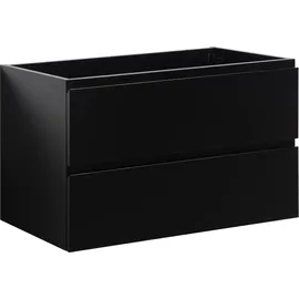 Badplaats - Waschbeckenunterschrank Angela 80cm - Mat Schwarz - Unterschrank