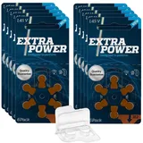 60x Extra Power Gr. 312 - Blister Hörgerätebatterien PR41 + Box