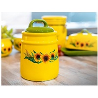 Neuetischkultur Vorratsdose 1,09 Liter Keramik gemustert Aufbewahrungsbehälter Lebensmitteldose Sonnenblumen