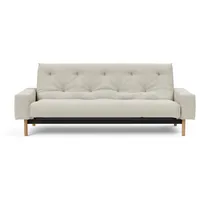 Schlafsofa INNOVATION LIVING TM "MIMER hochwertige Schlaffunktion, aktuelles Design und extra Komfort" Sofas Gr. T: 100cm, Struktur grob MIXED DANCE, beige (natural 527 mixed dance) Taschenfederkernmatratze, Breite Liegefläche 140 cm