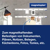 Magnetoplan magnetowand-Leiste, 1000 mm, weiß, mit 6 Magneten