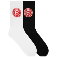 Fortuna Düsseldorf Sneakersocken Streifen 2er Set rot/weiß 43-46