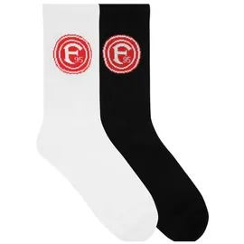 Fortuna Düsseldorf Sneakersocken Streifen 2er Set rot/weiß 43-46
