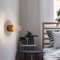 ETC Shop Wandlampe Landhausstil Holzleuchte Wandleuchte Holzlampe Wohnzimmer in