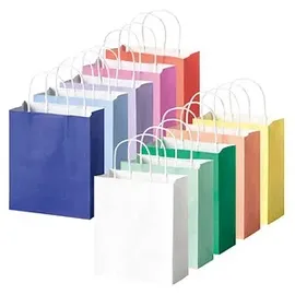 Folia Papiertüten BASIC M je 2x blau, hellblau, flieder, rosa, rot, apricot, gelb, weiß, grün, mint 18,0 x 21,0 cm, 20 St.
