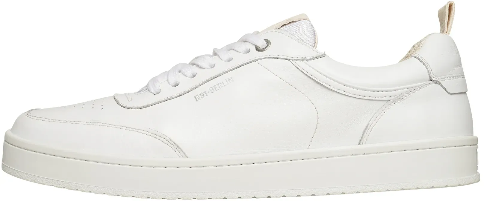 Sneaker N91 "Court M AB Herrensneaker", Herren, Gr. 40, weiß, Leder und Textil, Schuhe, Turnschuh Leder handgefertigt, sportlicher Freizeitschuh Herren