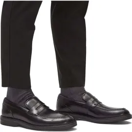 CLARKS Herren Aldwin Step Shoes, Black Leather, 45 EU