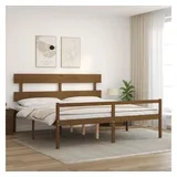 vidaXL Seniorenbett mit Kopfteil 200x200 cm Honigbraun Massivholz