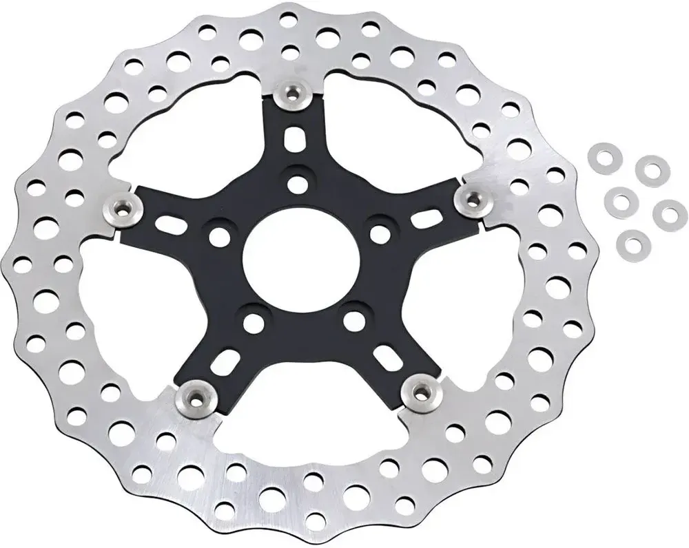 Arlen Ness Jagged Harley Davidson Flst 1450 Heritage Softail 06 Bremsscheibe - Silver / Black - One Size