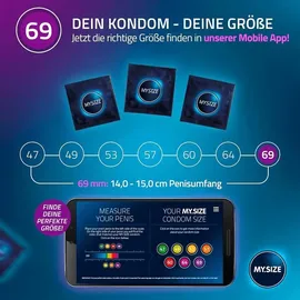 MY.SIZE Kondome, 50 Stück im Beutel, für Männer, XXXL große Passform