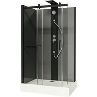 Komplettdusche SCHULTE Korsika 80 x 120 x 220 cm schwarz