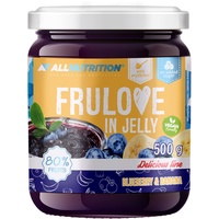 ALLNUTRITION Zuckerfreie Marmelade - Frulove In Jelly Blueberry & Banana - Low Carb Früchte in Gelee - 80% Fruchtgelee Kalorienarmer Aufstrich - Zuckerfreie Marmelade - Veganerfreundlich - 500g