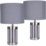 Brubaker Tischleuchte Grau 2 St.