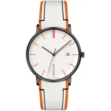 JUNGHANS 41/4480.00 Unisex-Armbanduhr Form Quarz Weiß/Orange
