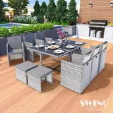 Swing&Harmonie Vegas Polyrattan Sitzgruppe Esstisch Lounge Gartenmöbel Sitzgarnitur Set + versch. Ausführungen