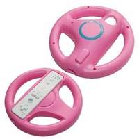 2x Nintendo Wii Lenkrad SET Funky ROSA Pink Mario Kart Controller Zubehör Wheel