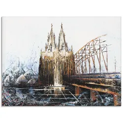 Glasbild ARTLAND "Köln Impression", braun (farbe bild(er): braun), B:60cm H:45cm, Bilder, in verschiedenen Größen
