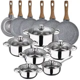 San Ignacio Cassel Kochgeschirr-Set, 12-teilig, Edelstahl, mit Pfannen-Set 18/20/22/24/26/28 cm) SAN IGNACIO Daimiel - One Size