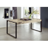 Massivmoebel24 Esstisch Mango 160x90x76 natur bedruckt FACTORY #116