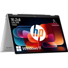 HP ENVY x360 16-ac0377ng OLED, Convertible, mit 16 Zoll Display Touchscreen, Intel® CoreTM Ultra 7 155U Prozessor, GB RAM, 1 TB SSD, Onboard Graphics, Gletschersilber, Windows 11 Home (64 Bit)