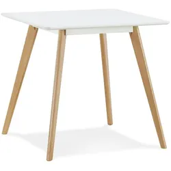 Kadima Design Quadratischer Kompakt-Esstisch, 80 cm, Robustes Holz, Weiß