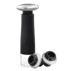 TomFox Vakuum-Weinpumpe, 3-teilig 16114 , 1 x Pumpe + 2 Pumpstopfen
