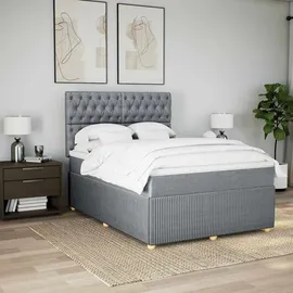 vidaXL Boxspringbett 140 x 200 cm Hellgrau