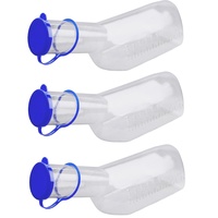 Medi-Inn Urinflasche PC für Männer klarsichtig | 1 Liter Fassungsvermögen | autoklavierbar | 3 Stück