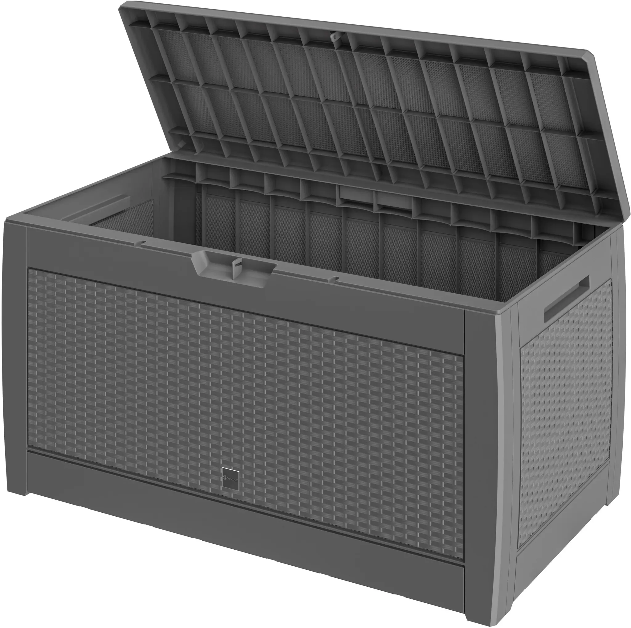 Gartenbox Rato 310L Grau Rattan Optik wasserdicht