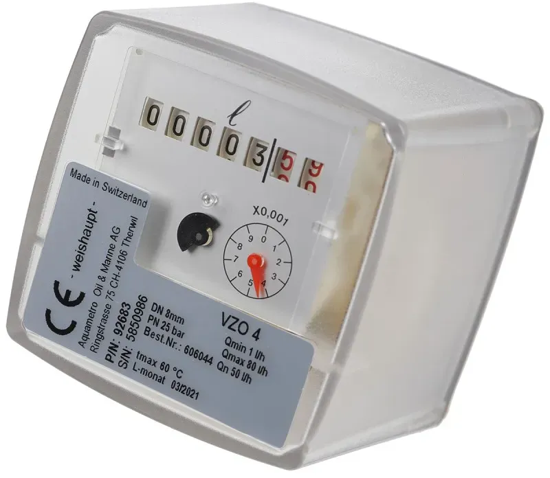Ölzähler VZO 4 PN32 OEM RE-Impuls HF 0,005 L 50 l/h - 606083 von Weishaupt
