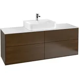 Villeroy & Boch Finion 160x60,3cm, Abd.-Pl. wh. m, wal veneer