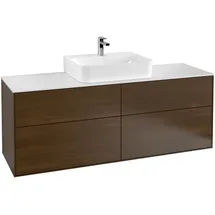 Villeroy & Boch Finion 160x60,3cm, Abd.-Pl. wh. m, wal veneer