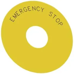 Siemens 3SU19000BC310DA0 Unterlegschild rund, für Not-Halt-Pilzdrucktaster, gelb: Emergency Stop - 10 Stück