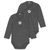 normani Outdoor Sports 2er Pack Baby-Body Basic Merino Wickelbody in Anthrazit | Gr.: 86