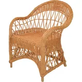 Hofmann Living And More Relaxsessel Handgeflochten 65 x 85 x 65 cm Gelb ohne Kissen