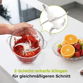 yashe Elektrischer Zerkleinerer 1,8L+2L Schwarz/edelstahl