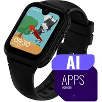Garett Kids Vibe AI 4G LTE 40 mm Kunststoffgehäuse Schwarz Silikonarmband Schwarz S