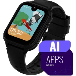 Garett Kids Vibe AI 4G LTE 40 mm Kunststoffgehäuse Schwarz Silikonarmband Schwarz S