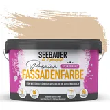 SEEBAUER diy Silikonharz-Fassadenfarbe Braun 5L für Außen (No. 616 Beech Wood) Selbstreinigende Fassadenfarbe mit Lotuseffekt - Geeignet für Putz, Mauerwerk und Beton