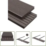 Wpc Massive Terrassendielen mit Zubehör 10 m2 2,2m Dunkelbraun - wpc Terrasse - Gartenholzterrasse - Holz-Kunststoff-Komposit - Outdoor Dekoration